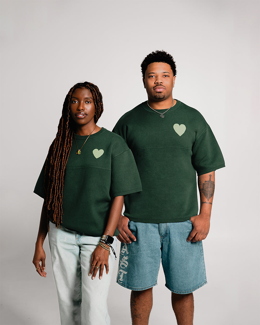 By His MRCY Heavy Knit Tee-Green