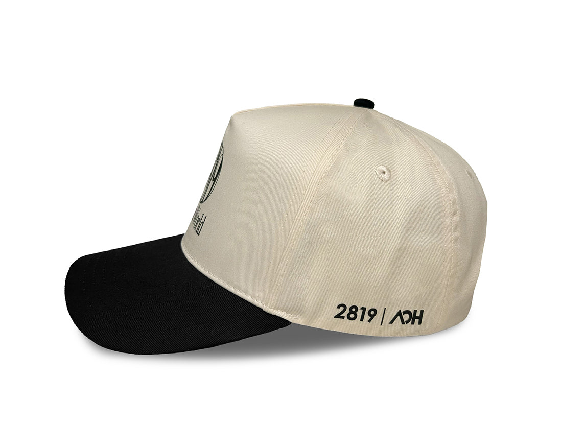 2819 To The World Pinch Front Hat- Cream & Black