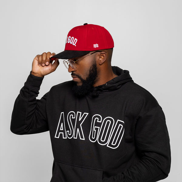 Ask God Snapback - Red & Black