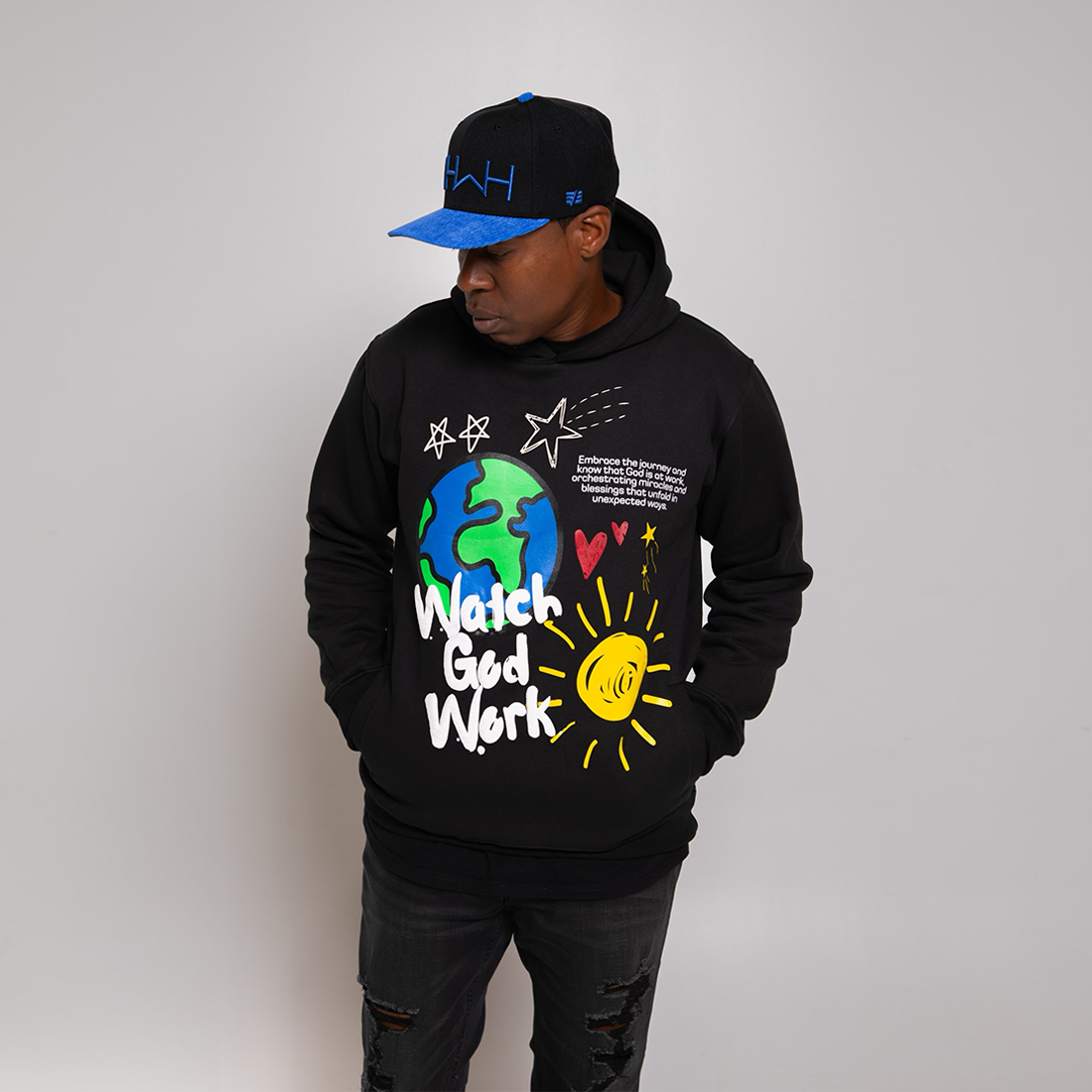 Corduroy YHWH Snapback - Blue & Black