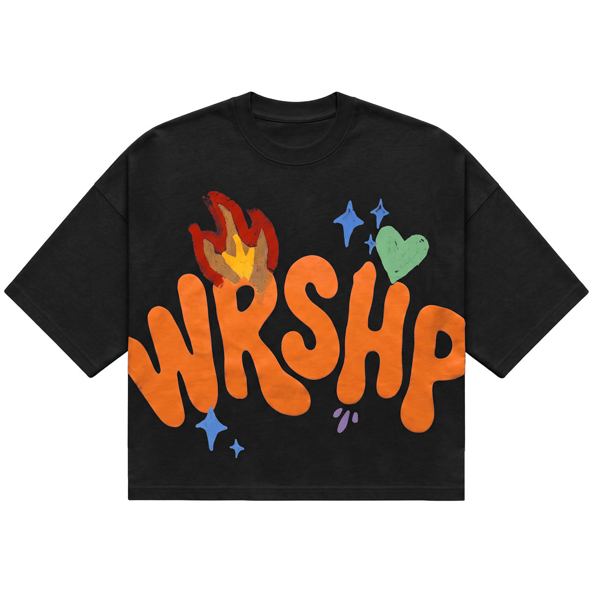 Heart On Fire WRSHP Tee- Black