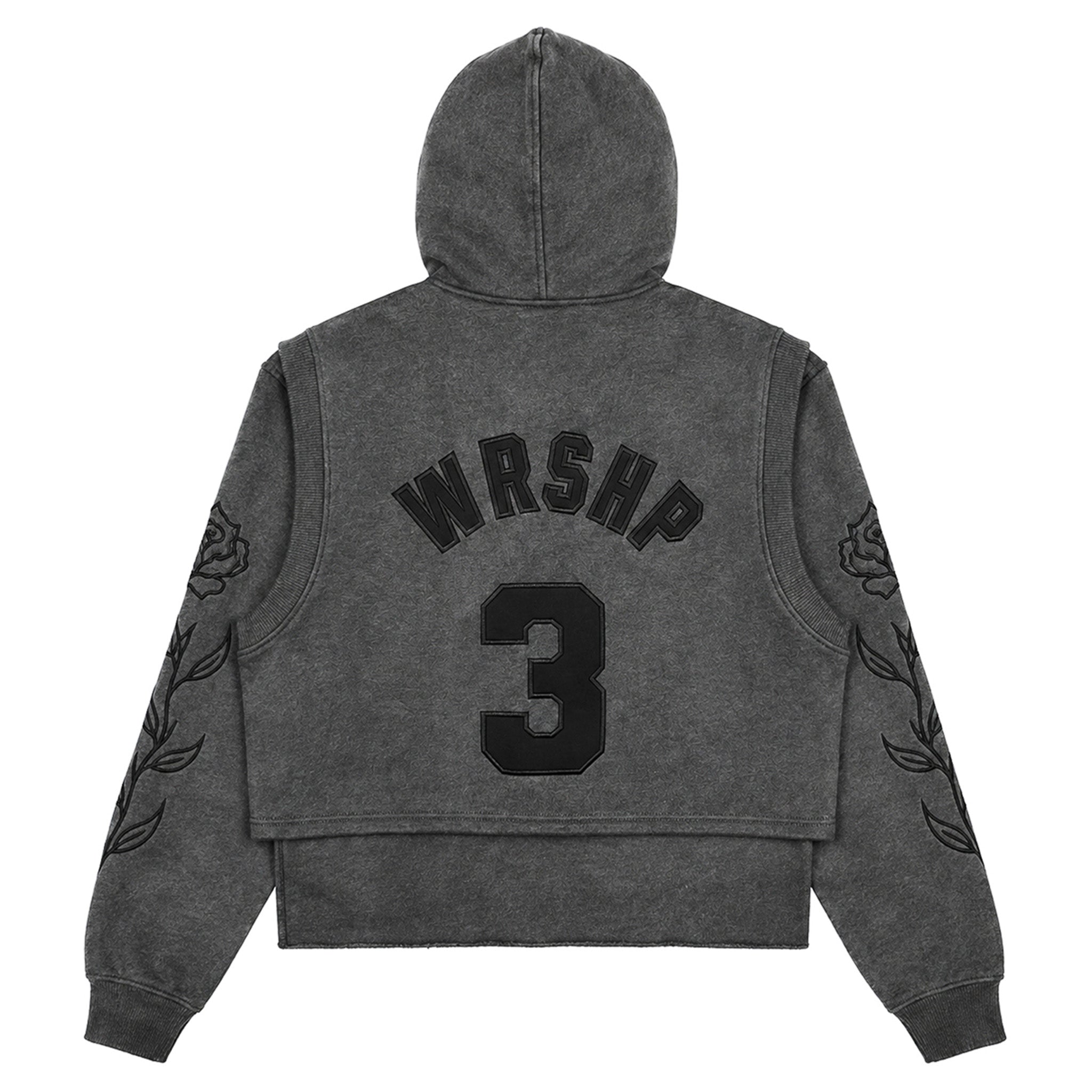 WRSHP Jesus Dual Layered Hoodie- Gray