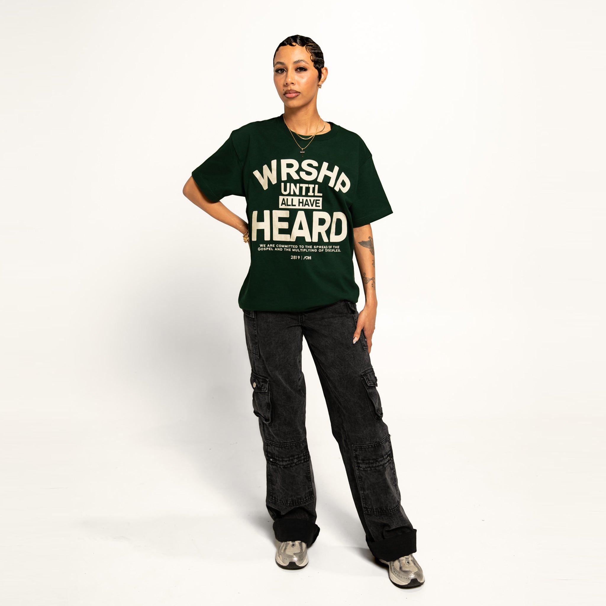 WRSHP Until All Have Heard Tee- Green