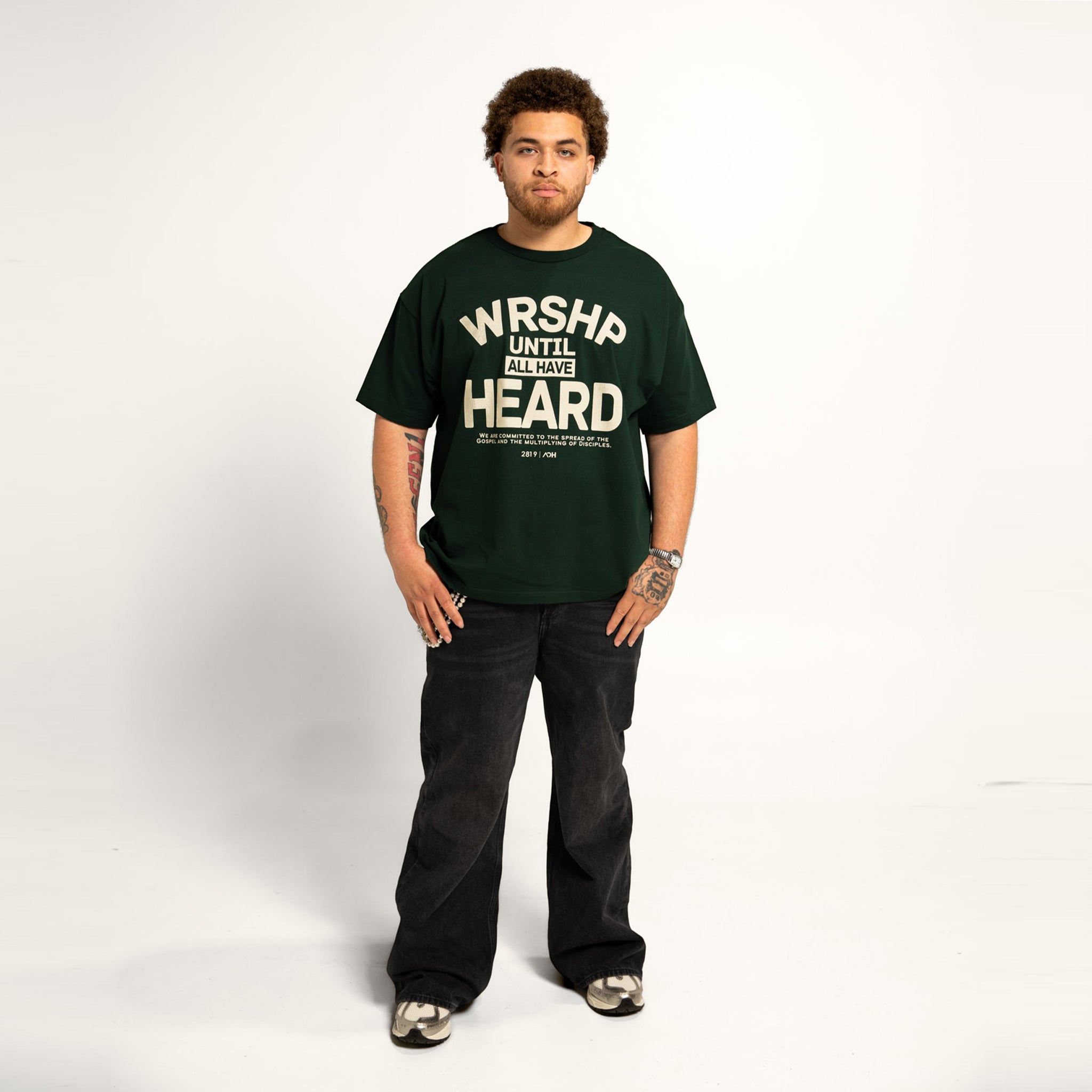 WRSHP Until All Have Heard Tee- Green