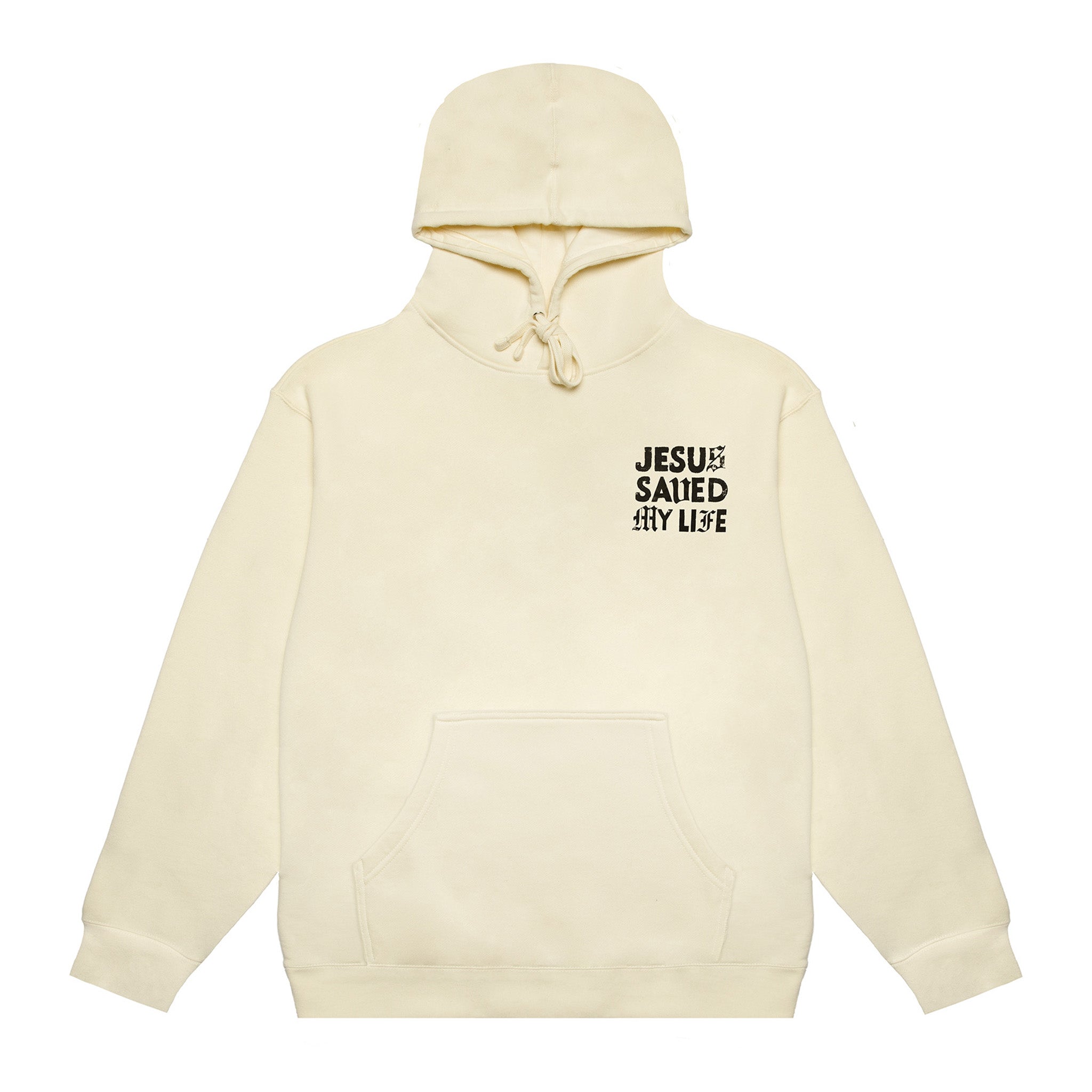Jesus Saved My Life Hoodie-Cream