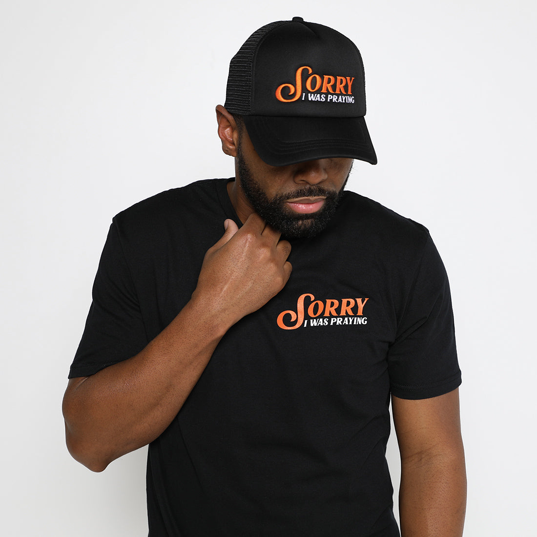 Sorry I Was Praying Puff Trucker - Orange