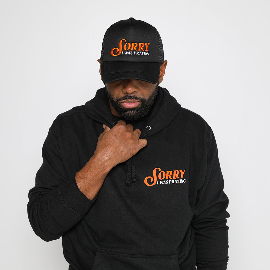 Sorry I Was Praying Puff Trucker - Orange