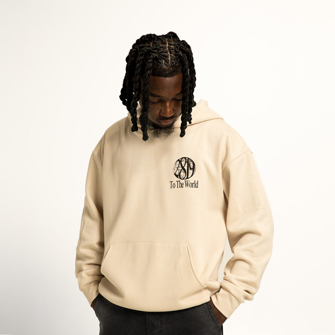 2819 To The World Hoodie- Cream