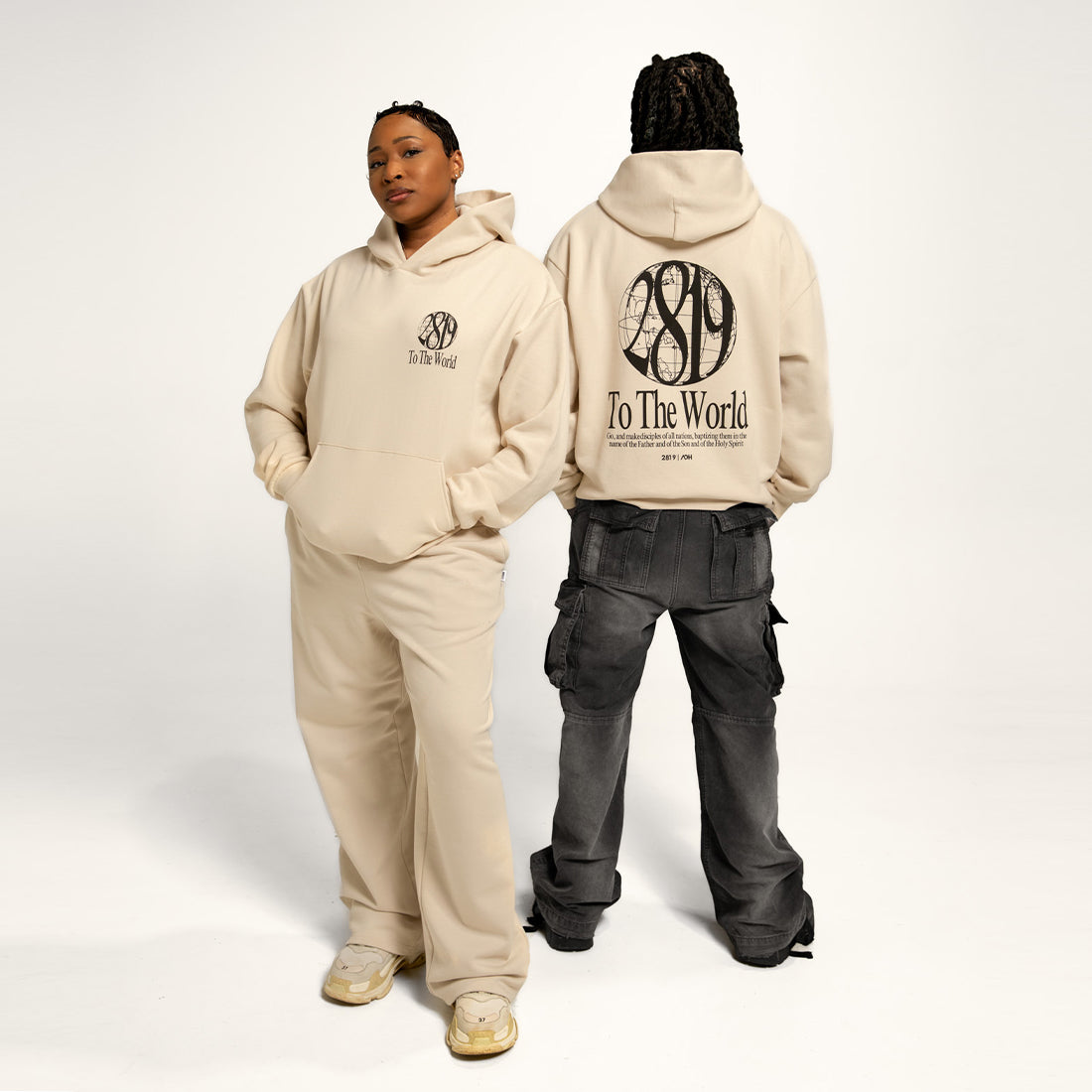 2819 To The World Hoodie- Cream