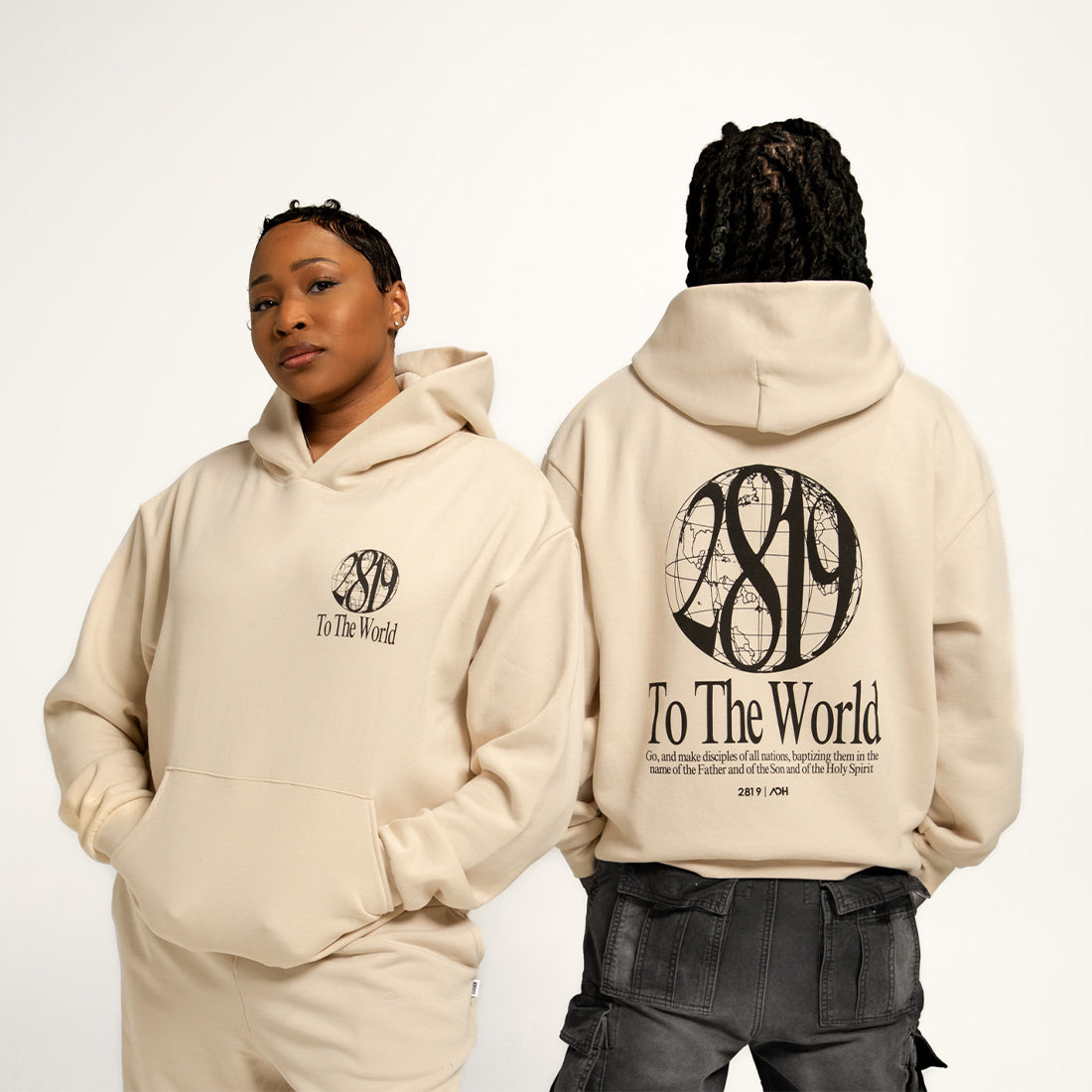 2819 To The World Hoodie- Cream