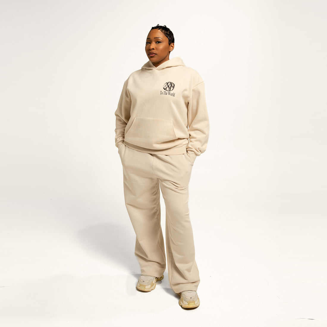 2819 To The World Hoodie- Cream