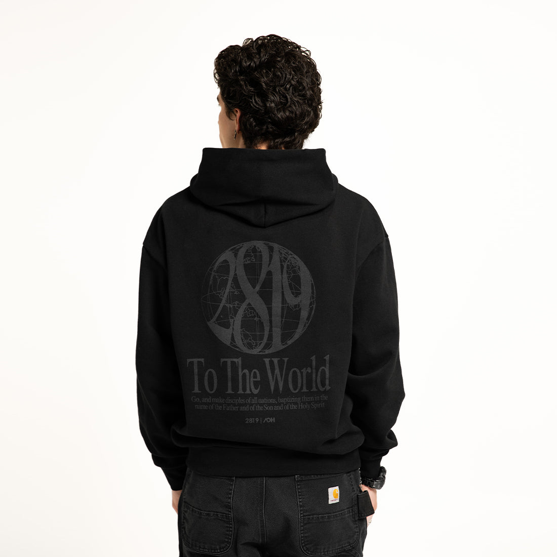 2819 To The World Hoodie- Black