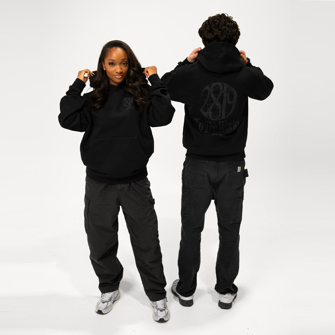 2819 To The World Hoodie- Black