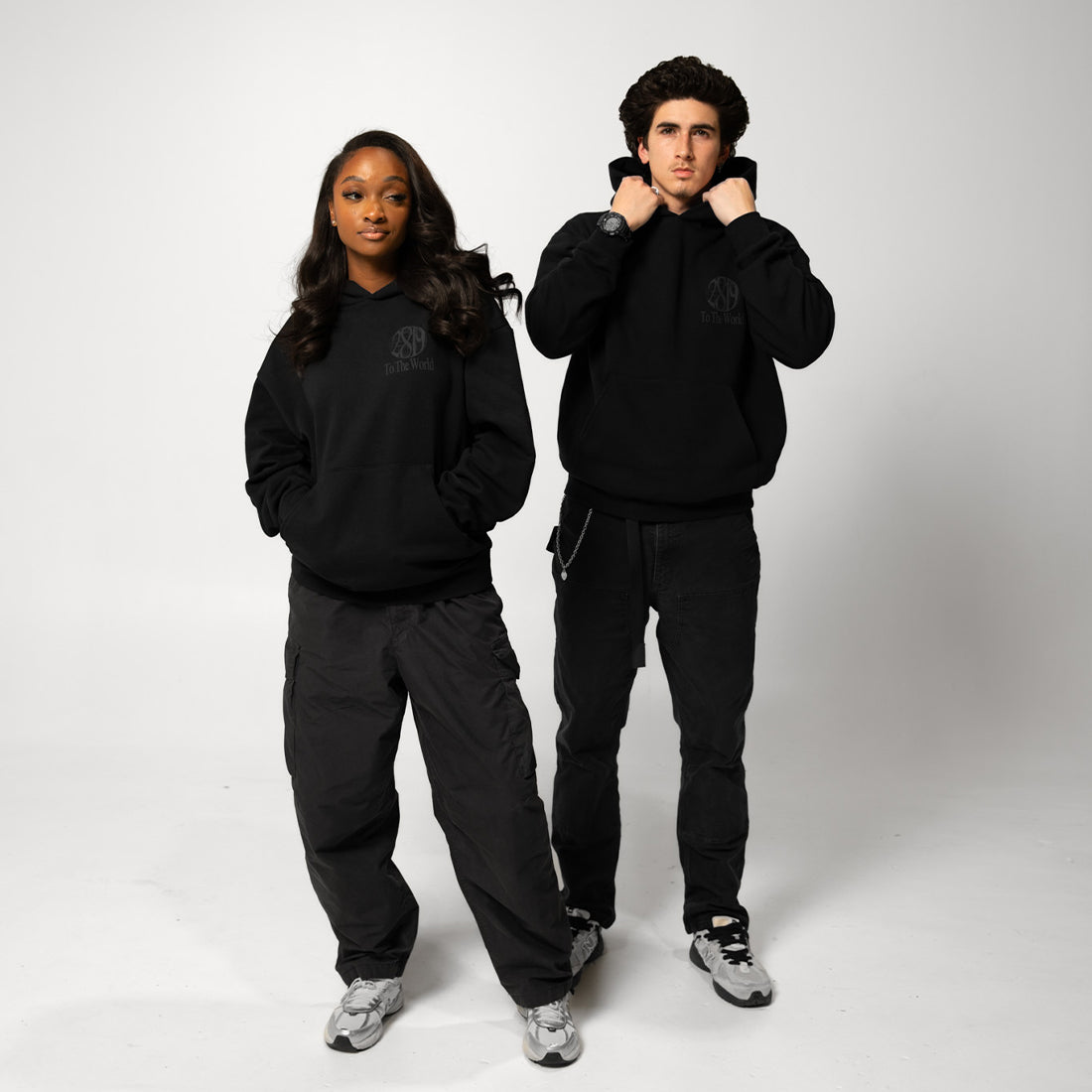 2819 To The World Hoodie- Black