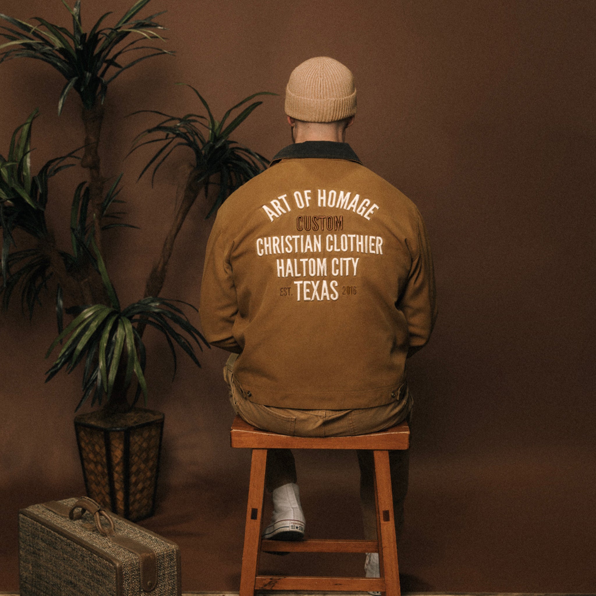 Christian Clothier Washed Utility Jacket-Brown (ONLY A FEW LEFT)