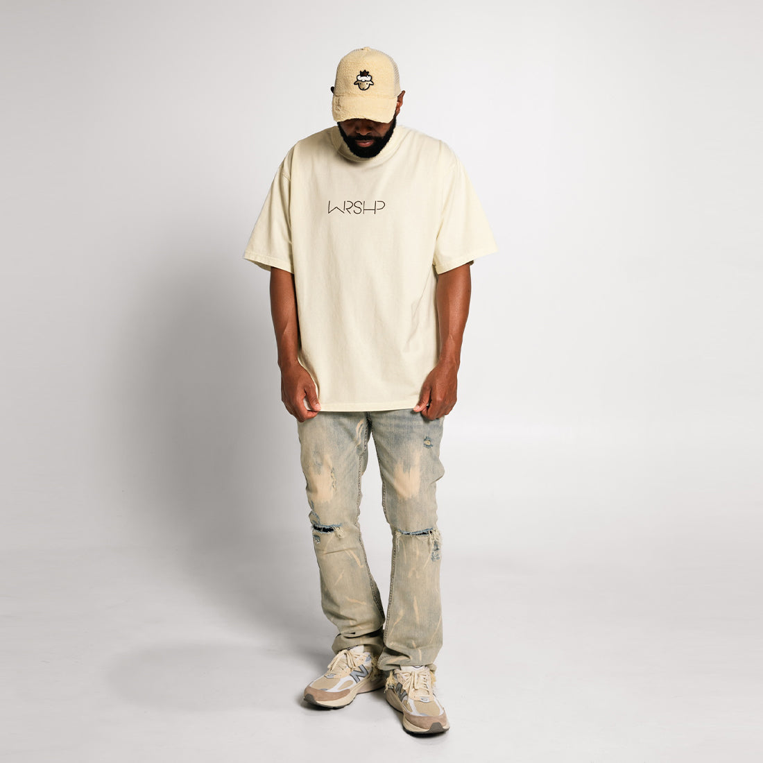Tailored Oversized WRSHP Tee - Cream