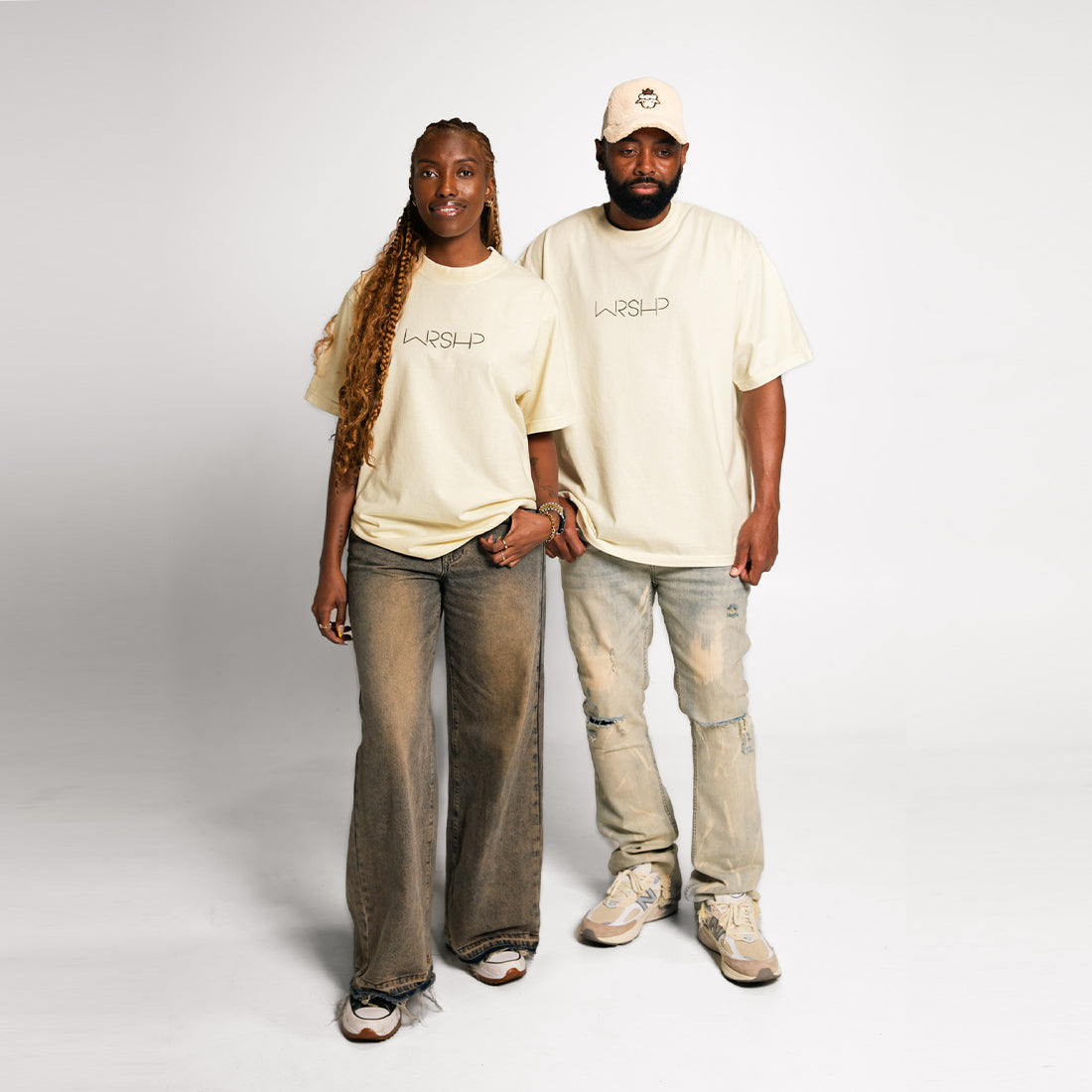 Tailored Oversized WRSHP Tee - Cream