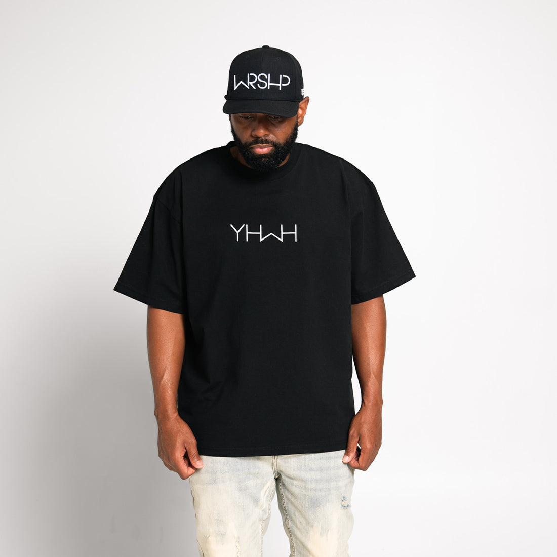 Tailored Oversized YHWH Tee - Black