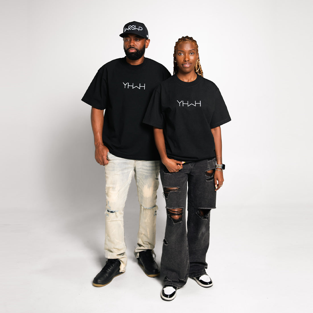 Tailored Oversized YHWH Tee - Black