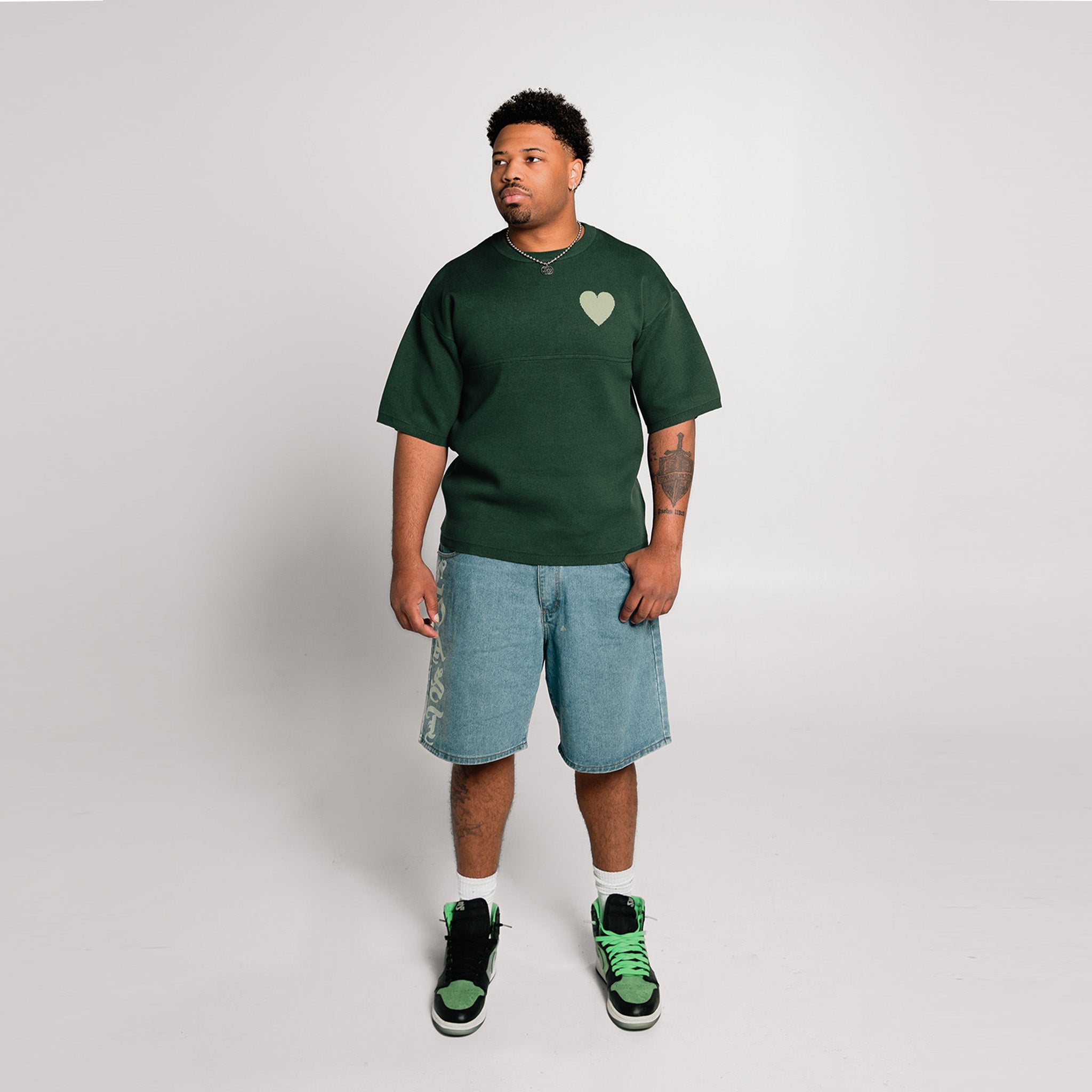 By His MRCY Heavy Knit Tee-Green