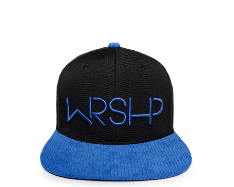 Corduroy WRSHP Snapback - Blue & Black