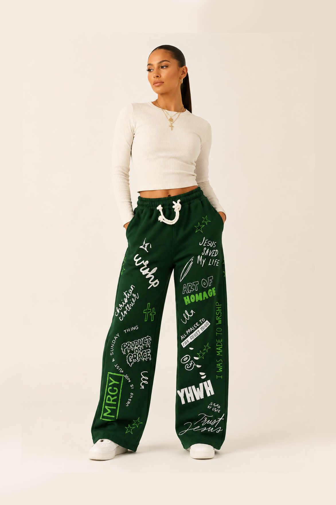 Written In Grace Sweats- Green
