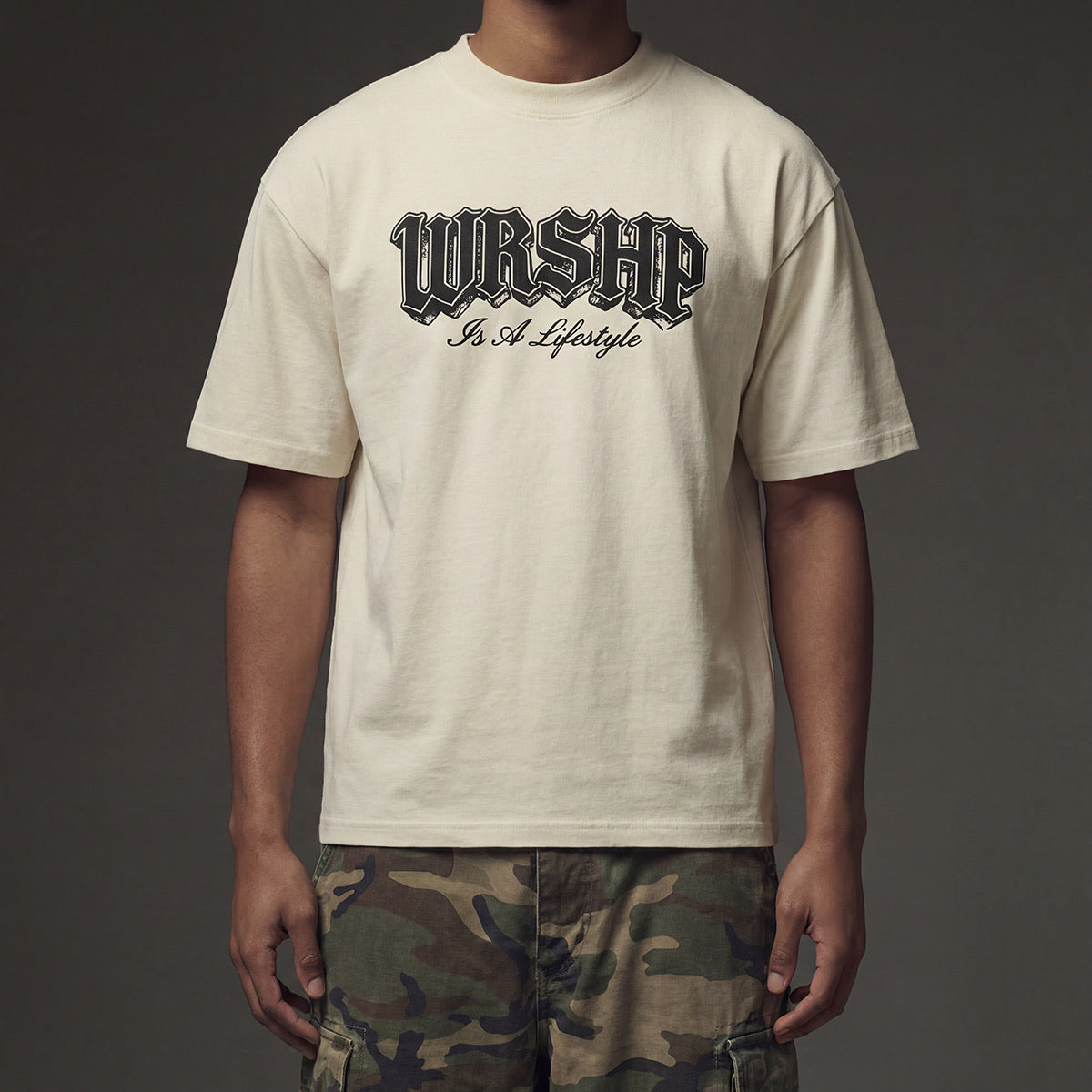 WRSHP Lifestyle Box Tee- Cream
