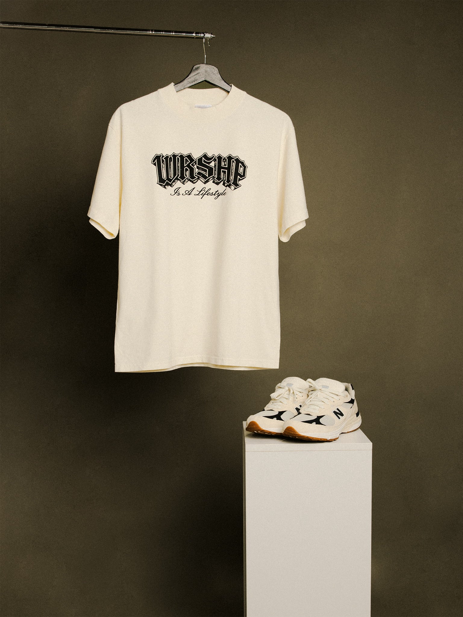 WRSHP Lifestyle Box Tee- Cream
