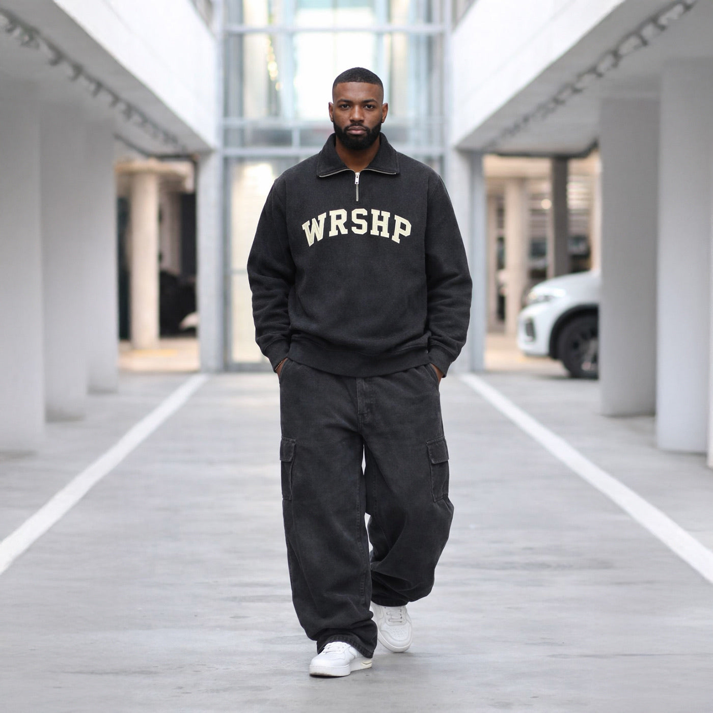 WRSHP Acid Wash Quarter Zip