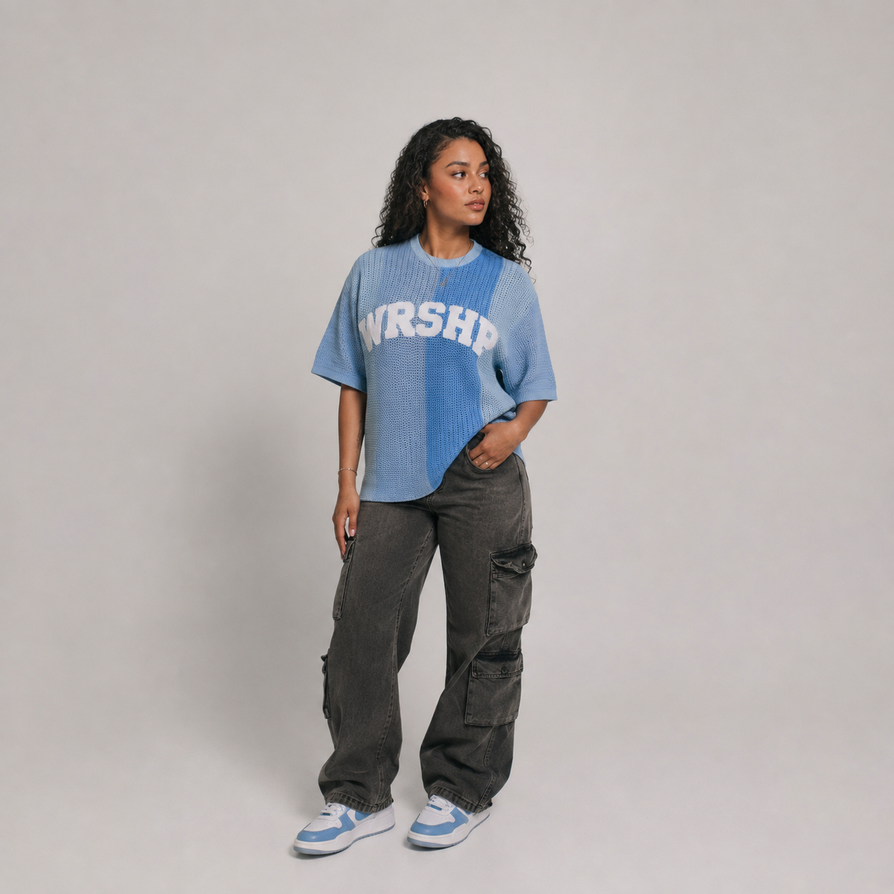 WRSHP Crochet Top-Blue