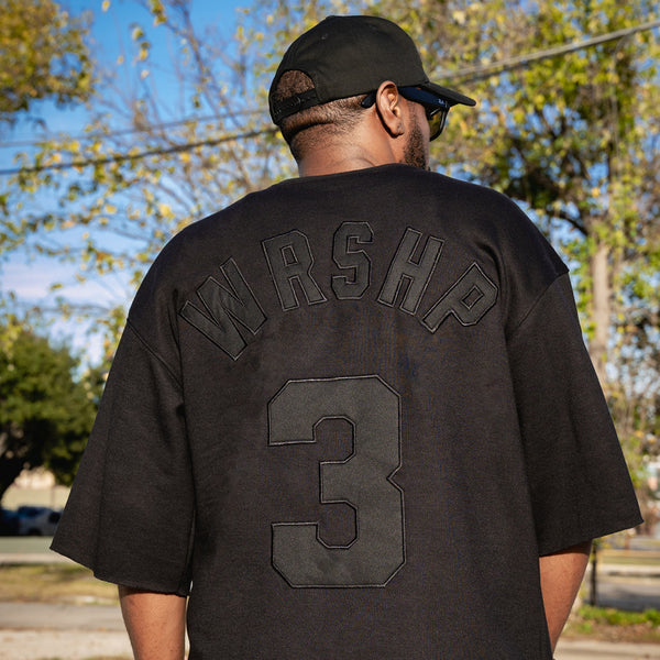 Oversized WRSHP Cutoff - Black on Black