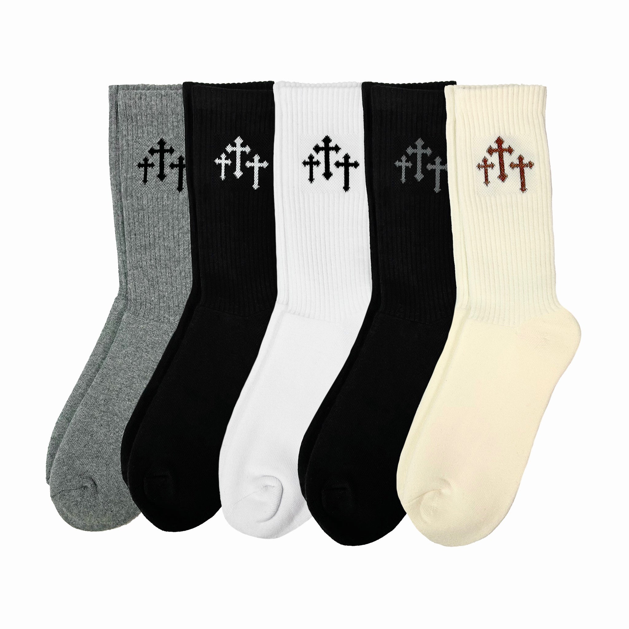 Carry My Cross Minimalist Crew Socks - 5 Pack