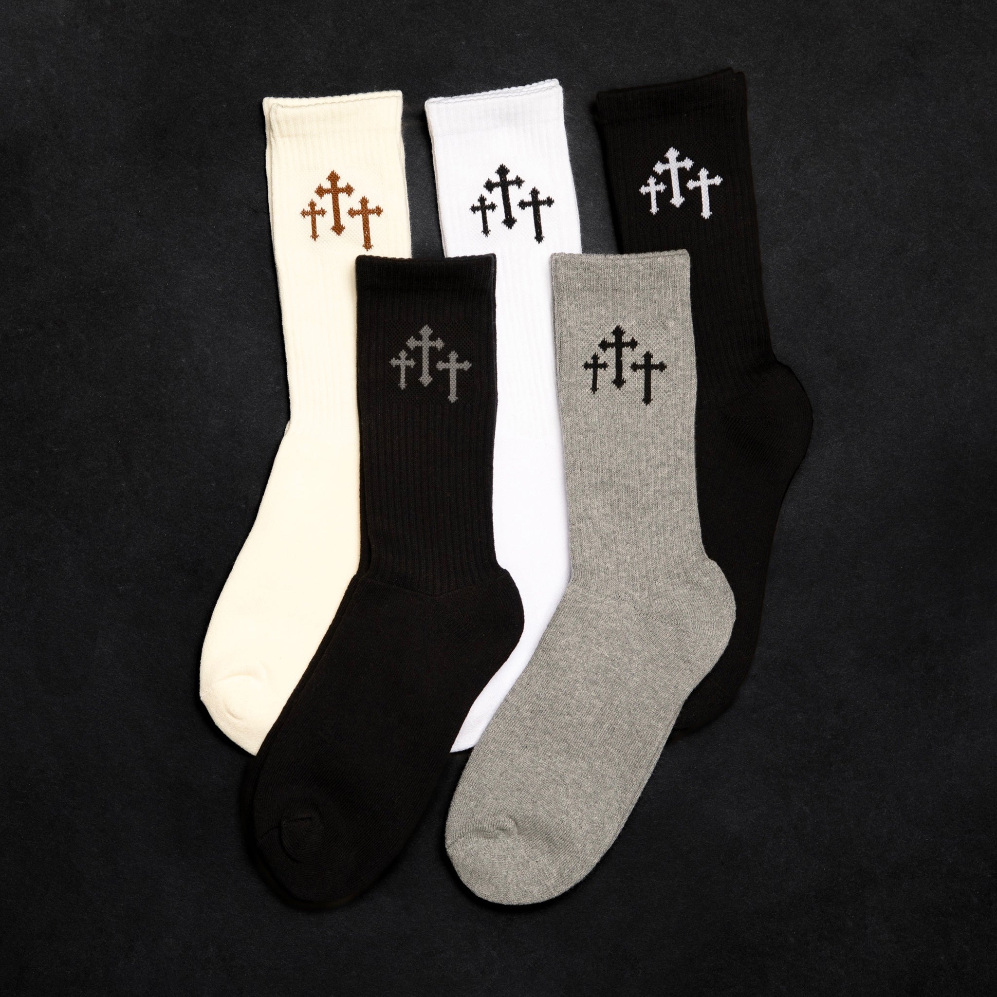 Carry My Cross Minimalist Crew Socks - 5 Pack