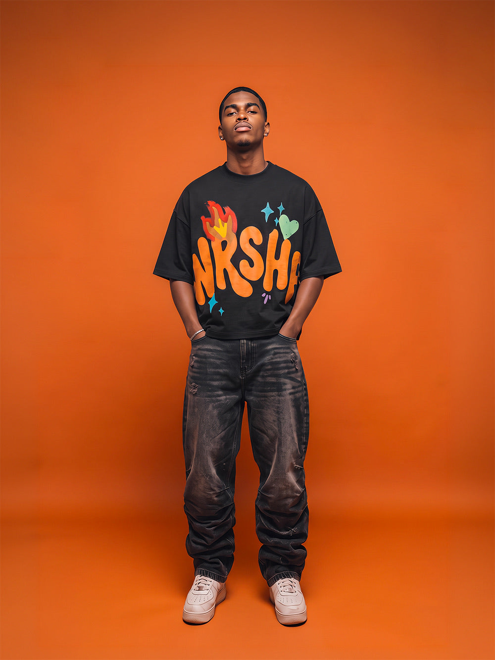 Heart On Fire WRSHP Tee- Black