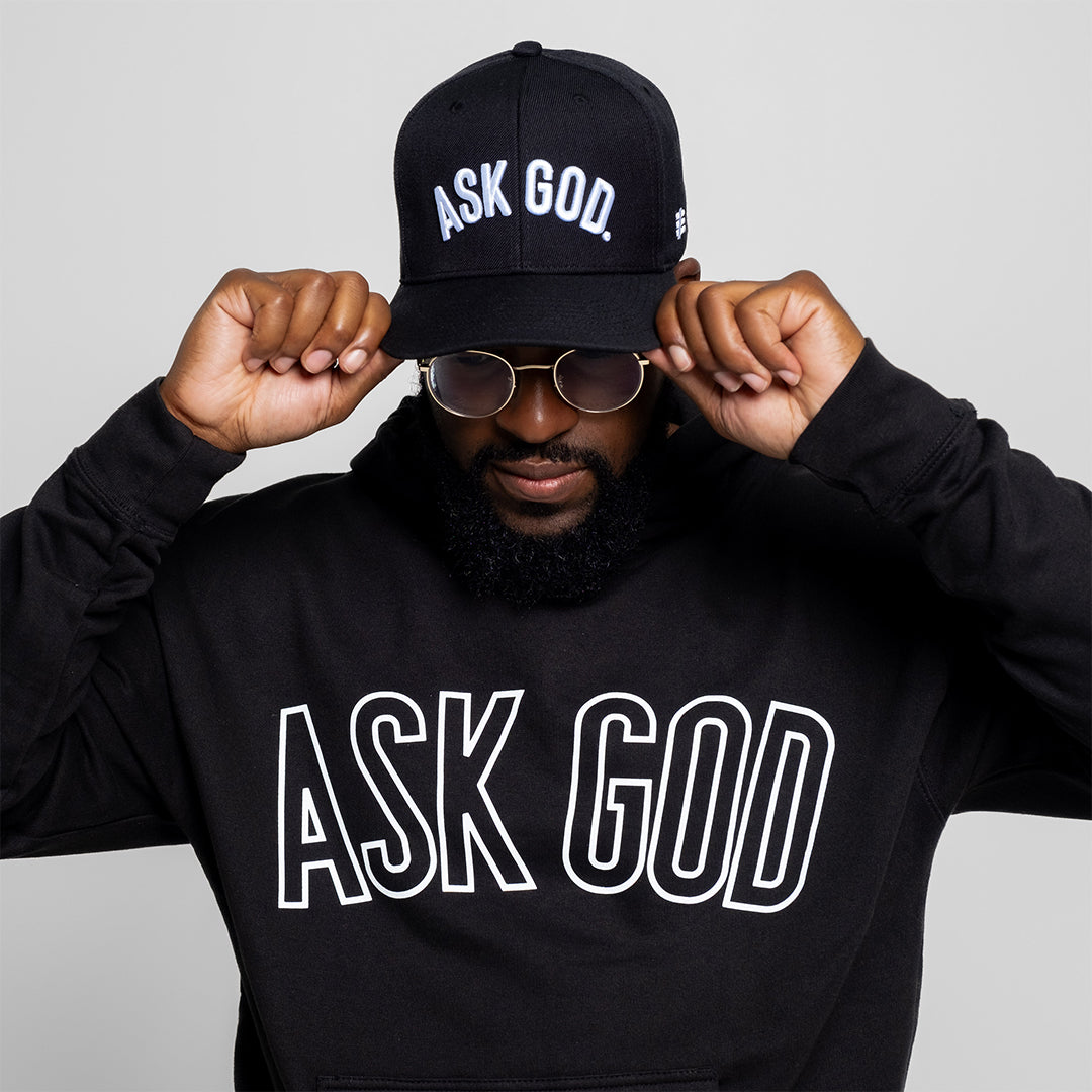 Ask God Snapback - Black & White