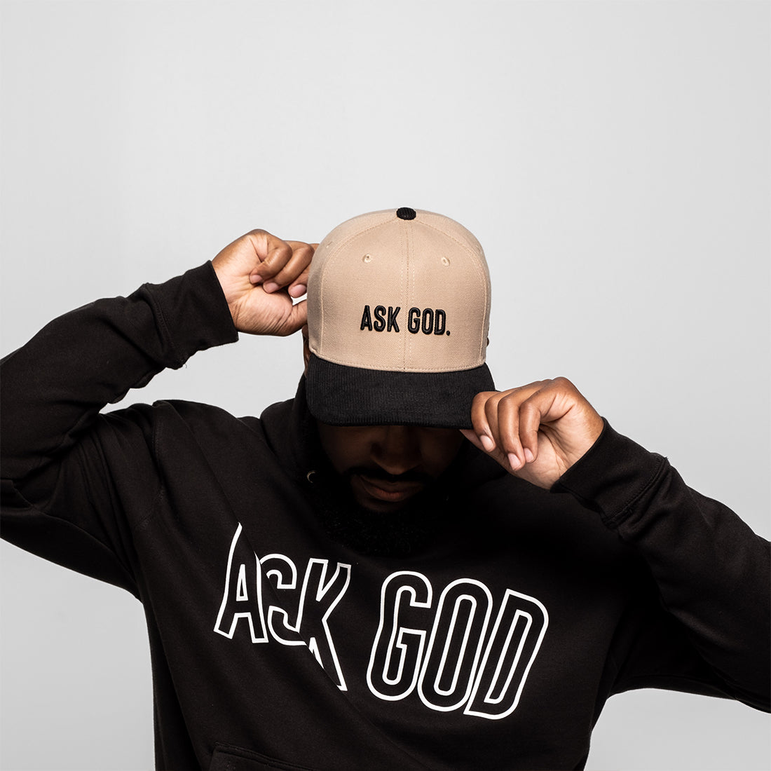 Ask God Snapback - Tan & Cord