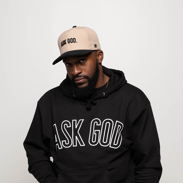 Ask God Snapback - Tan & Cord