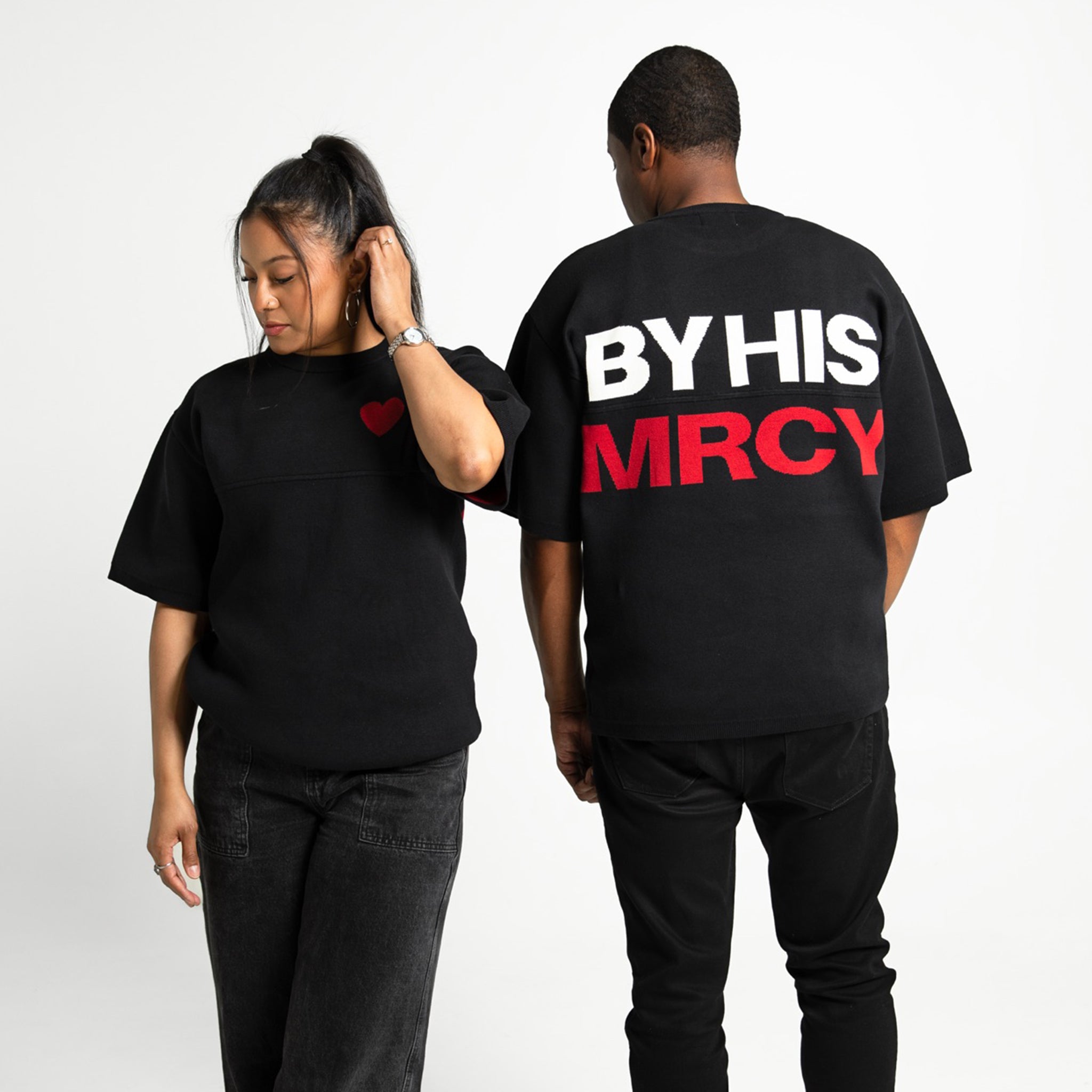 By His MRCY Heavy Knit Tee-Black