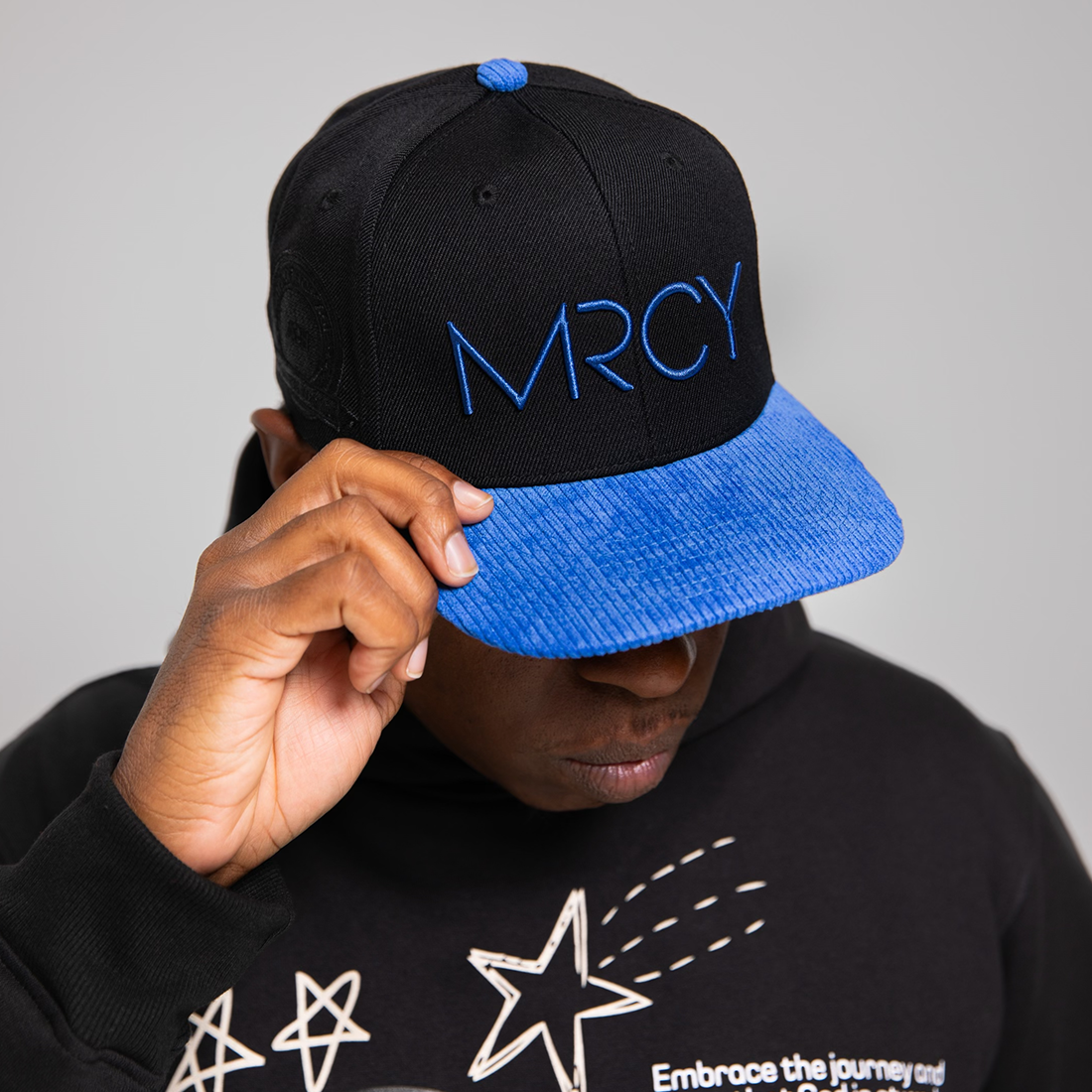 Corduroy MRCY Snapback - Blue & Black