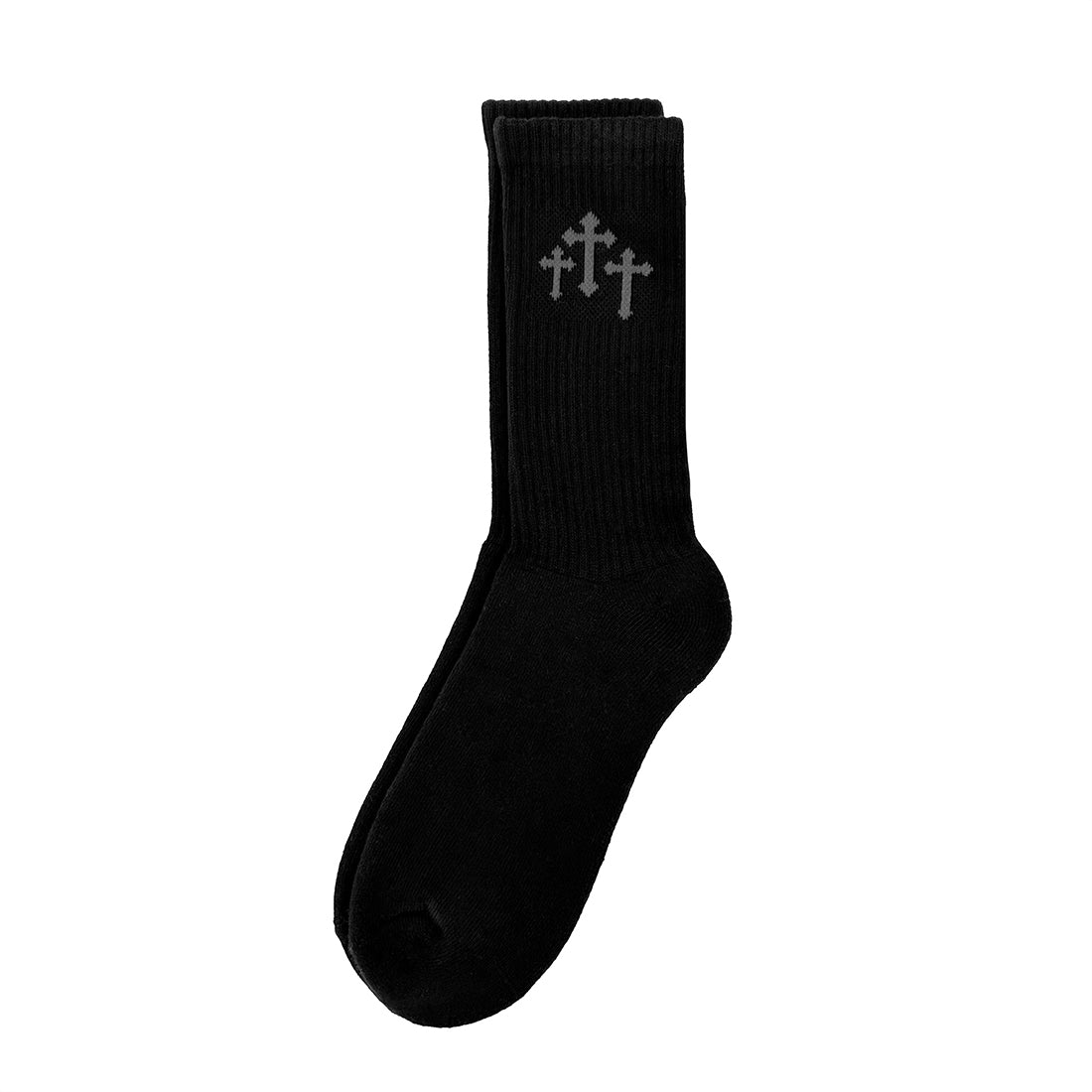 Carry My Cross Minimalist Crew Socks - Black and Gray