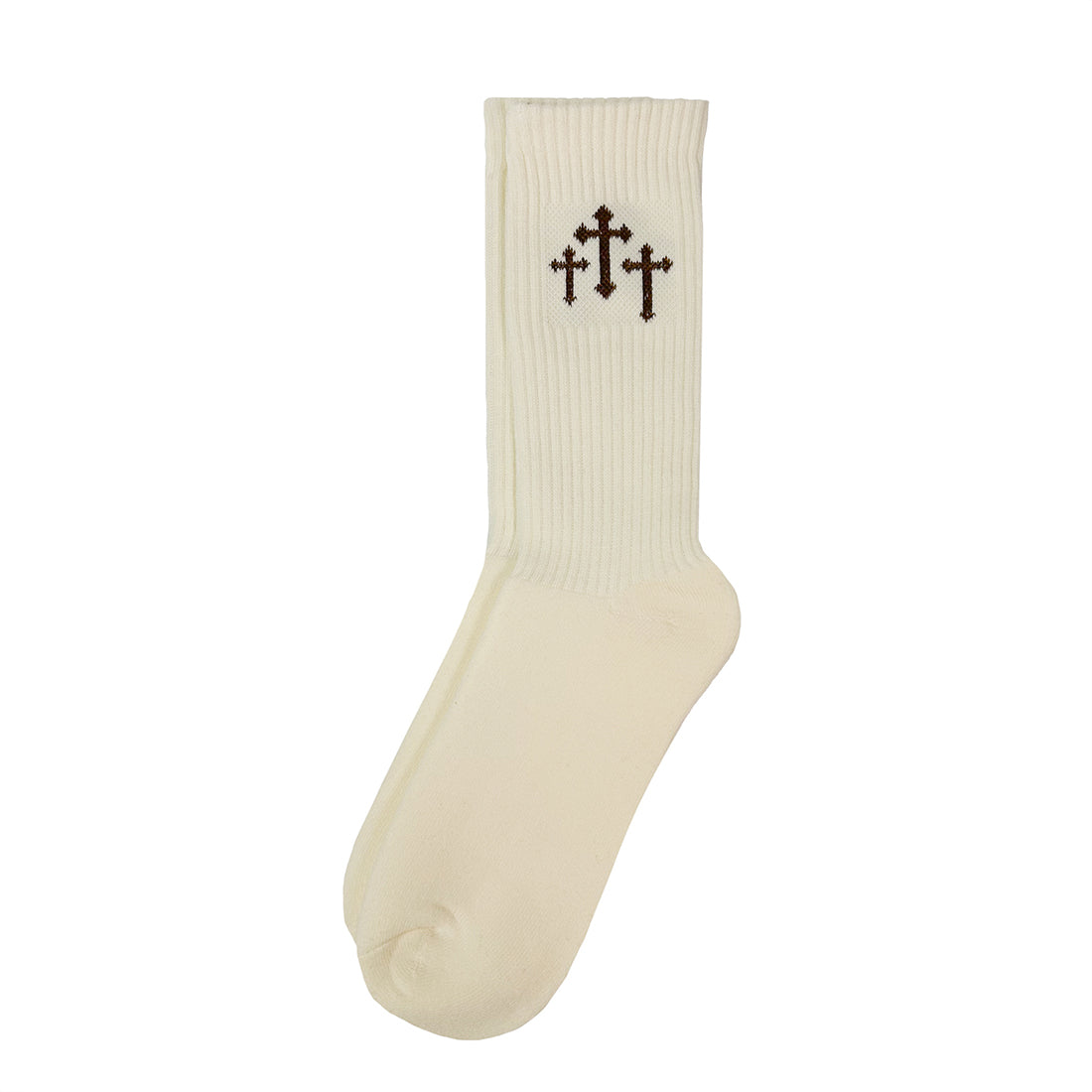 Carry My Cross Minimalist Crew Socks - Cream