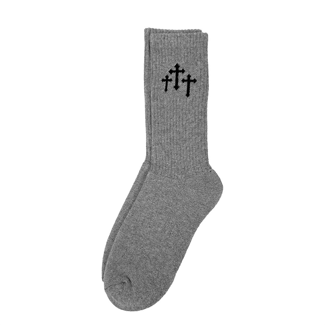 Carry My Cross Minimalist Crew Socks - Gray and Black