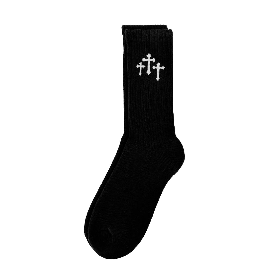 Carry My Cross Minimalist Crew Socks - Black and White