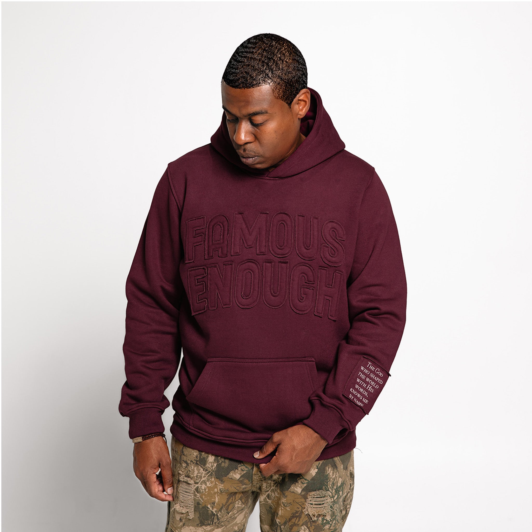 Famous Enough Hoodie-Maroon