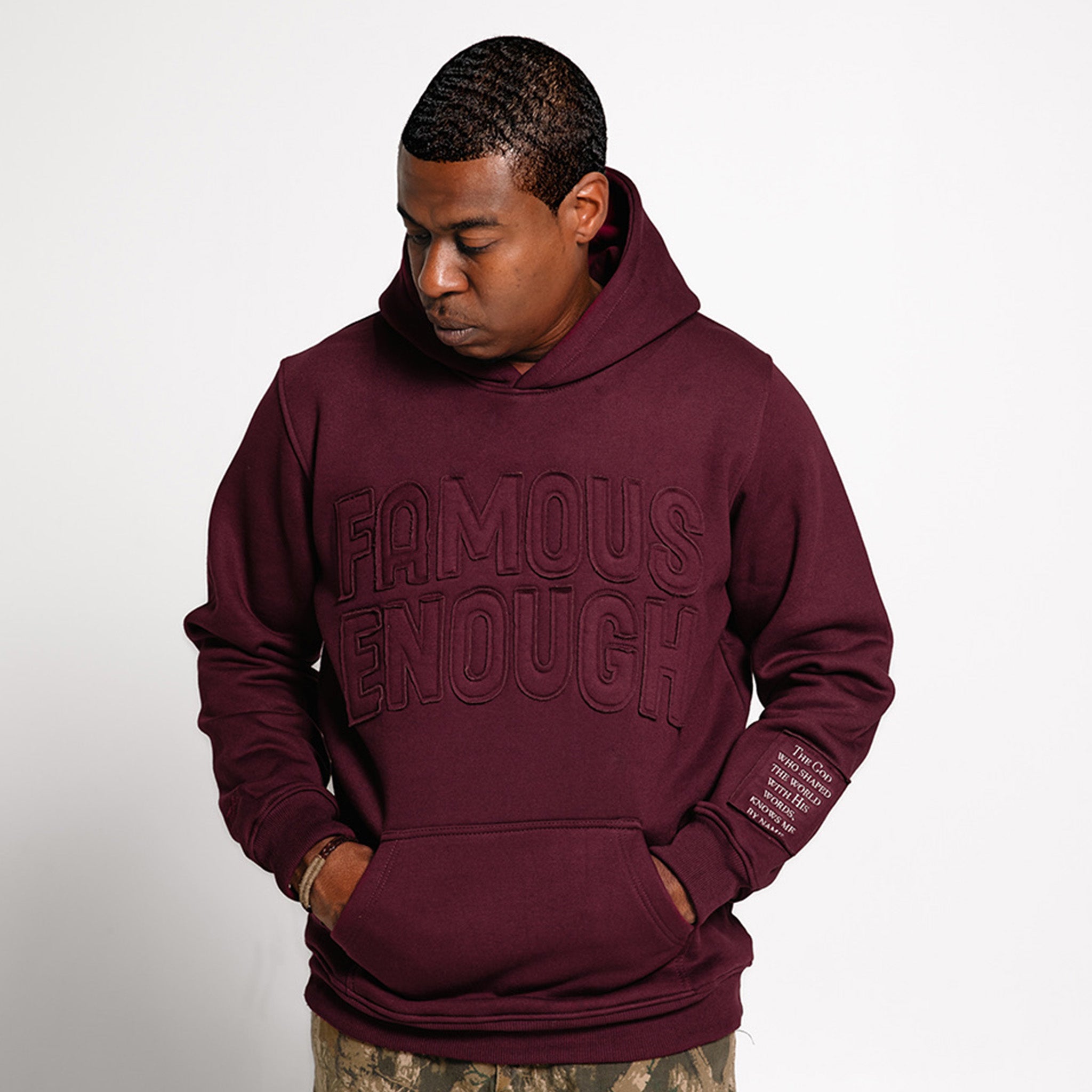 Famous Enough Hoodie-Maroon