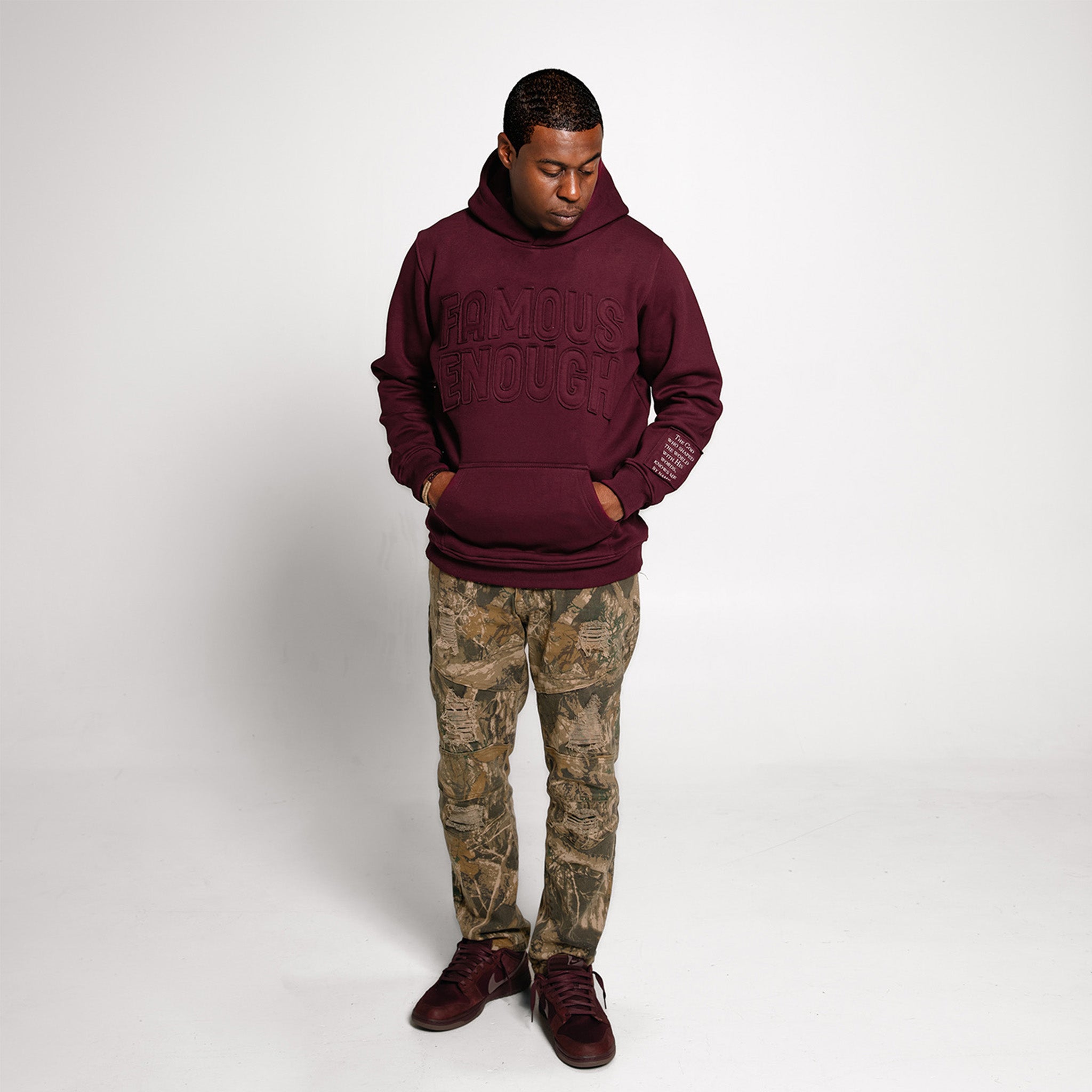 Famous Enough Hoodie-Maroon