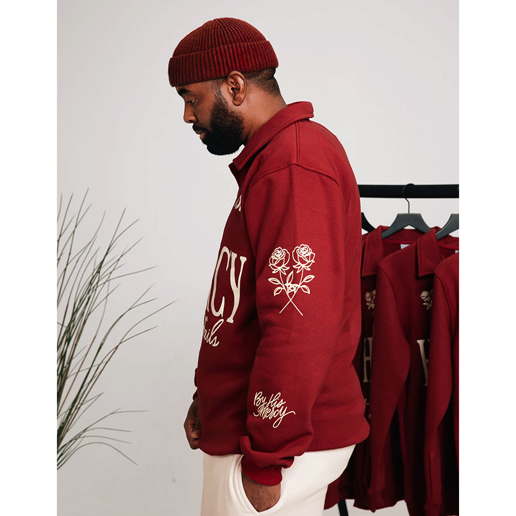 His MRCY Never Fails Collared Pullover