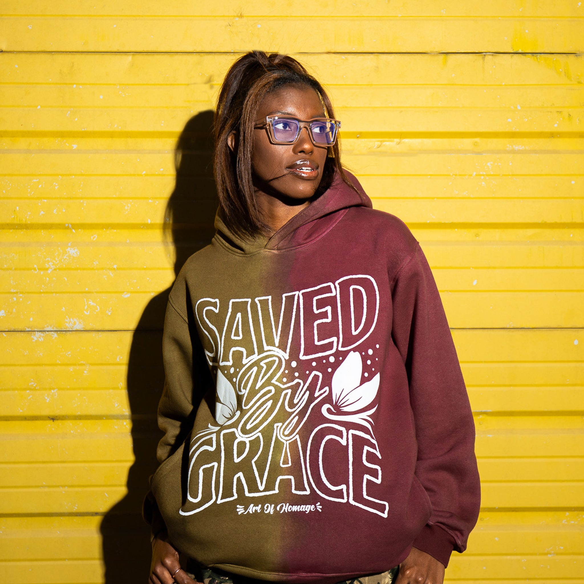 Saved By Grace Hoodie- Gradient Two Toned