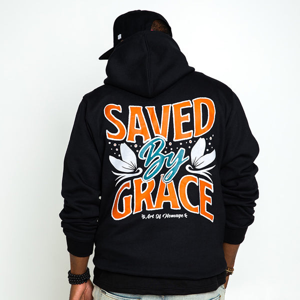 Saved By Grace Hoodie-Black