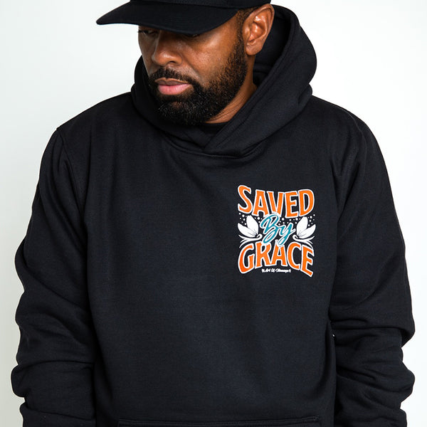 Saved By Grace Hoodie-Black